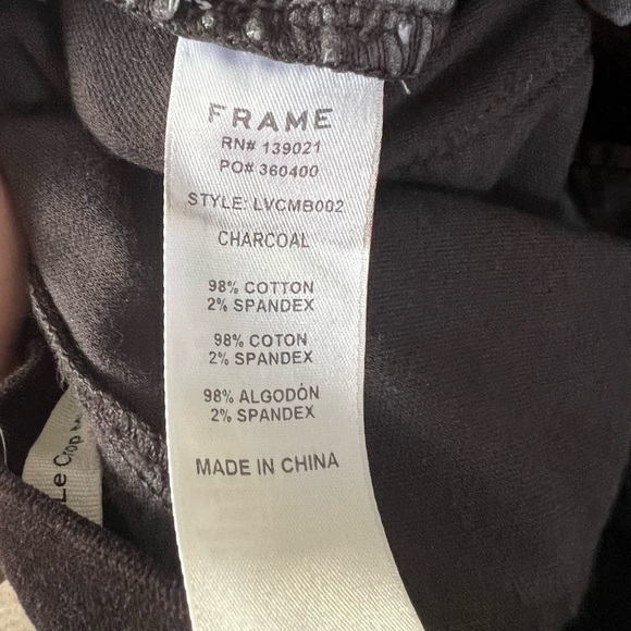 FRAME Le Velveteen crop mini bootcut‎ high rise charcoal pants - Picture 7 of 8